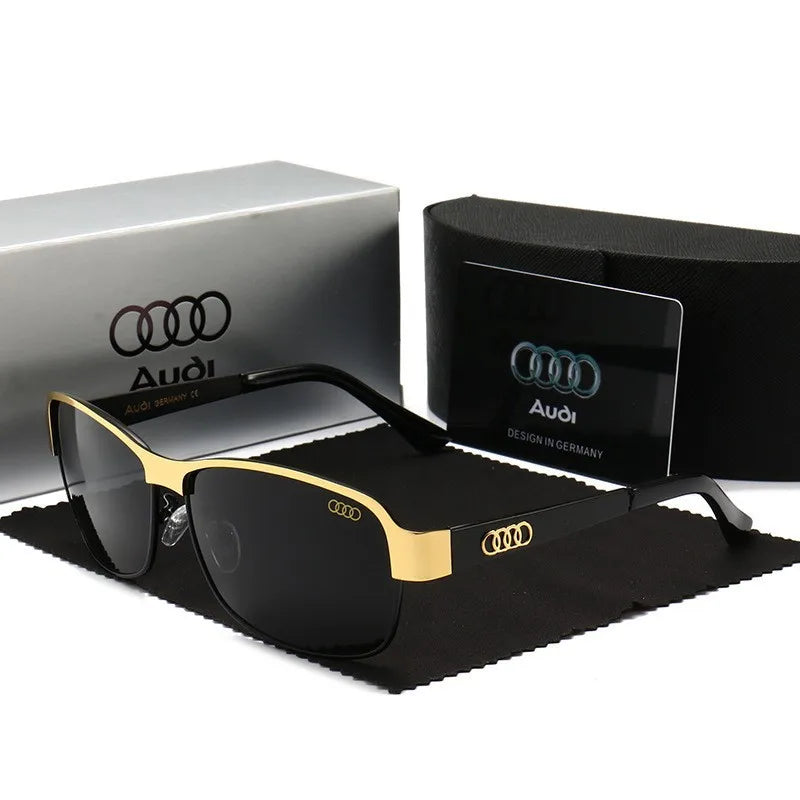 Audi Retro Oval UV400 Polarized Sunglasses for Men Women Motorcycle Glasses Anti-Glare Outdoor Adventure Shades 554
