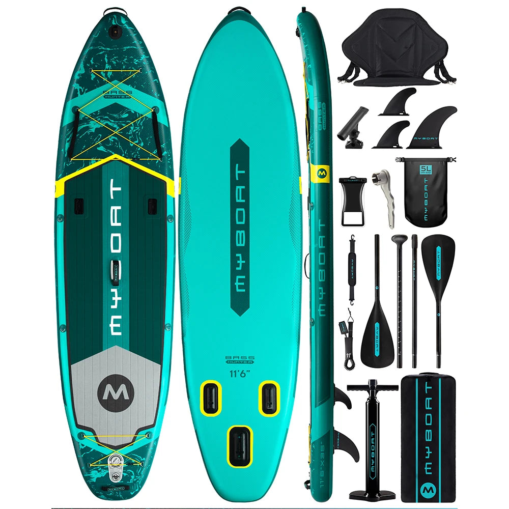 Myboat BASS HUNTER Green SUB Waterproof Inflatable Paddle Board 11'6 ...