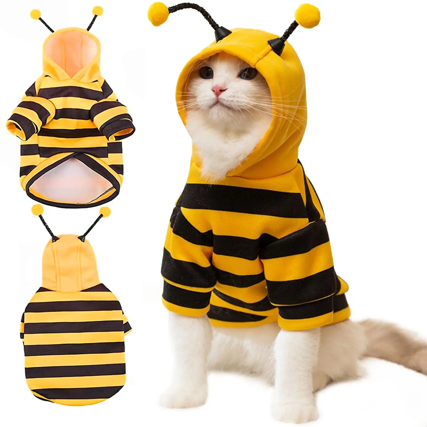 TONG Pet Hoodie Sweater - Warm Cold Weather Coat for Small Dogs Puppies & Cats, Christmas Halloween Party Costume