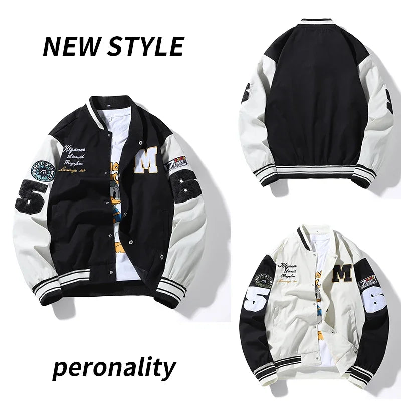 Mens Clothes Loose Fashion Baseball Uniform Outdoor Biker Travel Coat Men Loose Jacket Sportswear Motorcycle Jacket Men's Coat