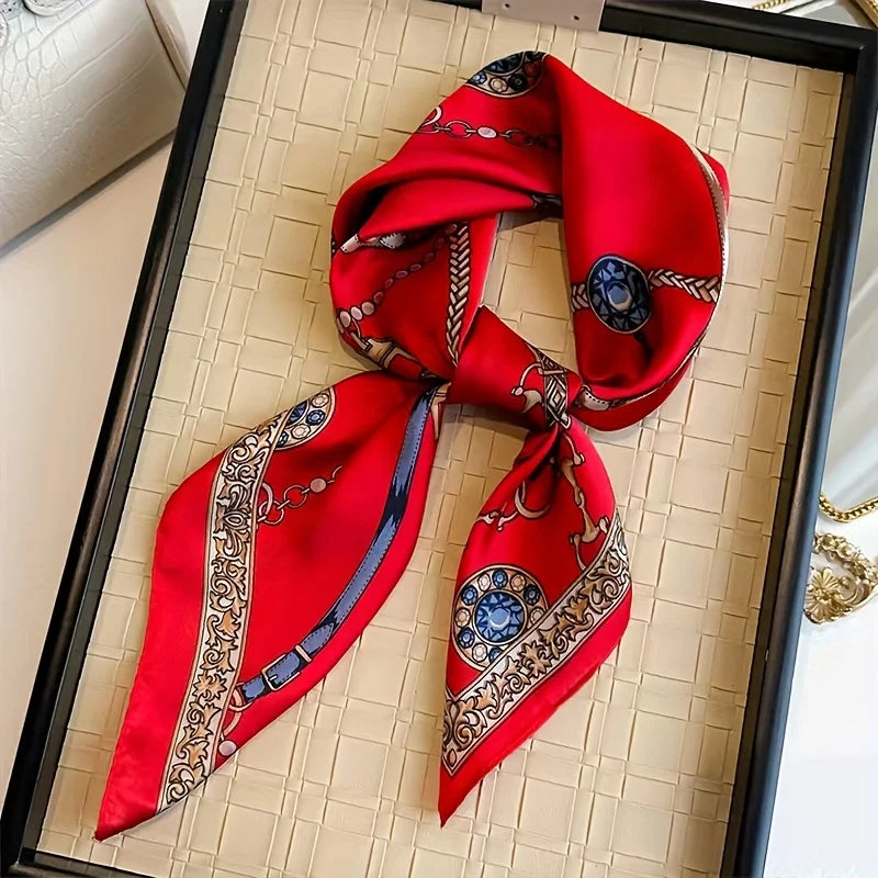 2026 New Fashion 70X70cmPrinted Women's Scarf Pashmina Silk Scarf Square Shawl Decorative Headband Neck Luxury Design Bandana