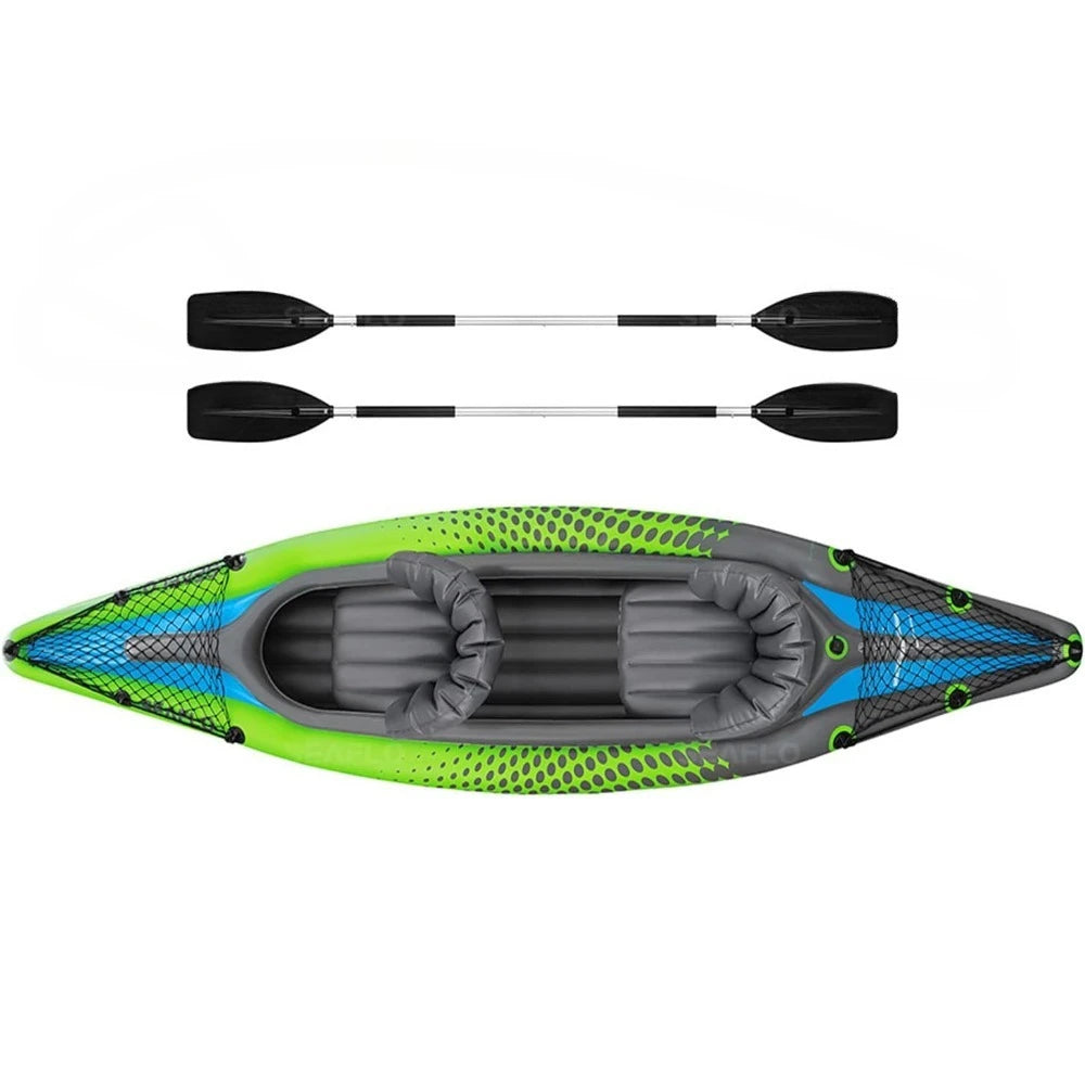 Inflatable Kayak 2 Person Tandem Kayak,Recreational Touring Kayak Includes Aluminum Paddles,Padded Seats,Double Action Pump -NEW