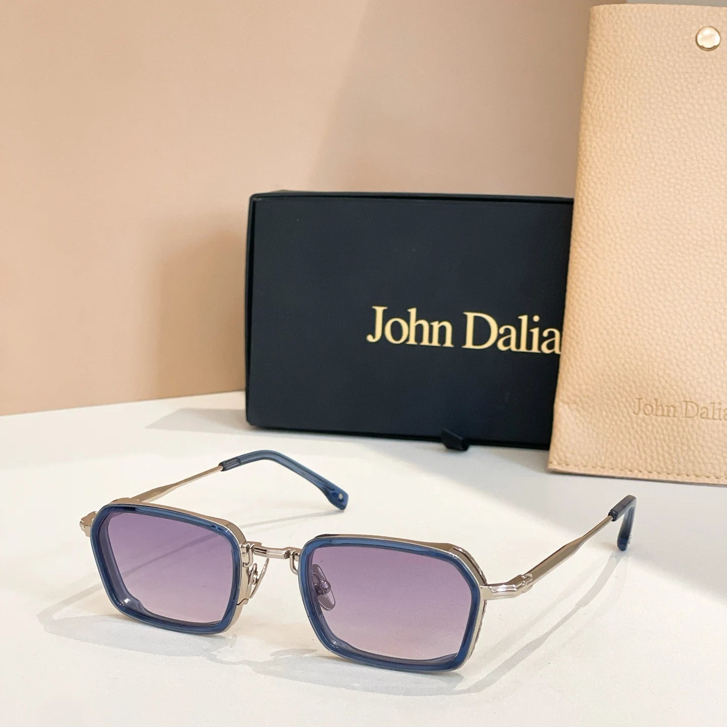 Top Quality For JOHN DALIA JD Paul Classic Alloy Frame Sunglasses Polarized Vintage Fashion Eyewear for Men and Women With Box