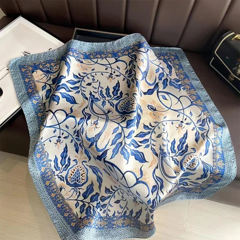 2026 New Fashion 70X70cmPrinted Women's Scarf Pashmina Silk Scarf Square Shawl Decorative Headband Neck Luxury Design Bandana