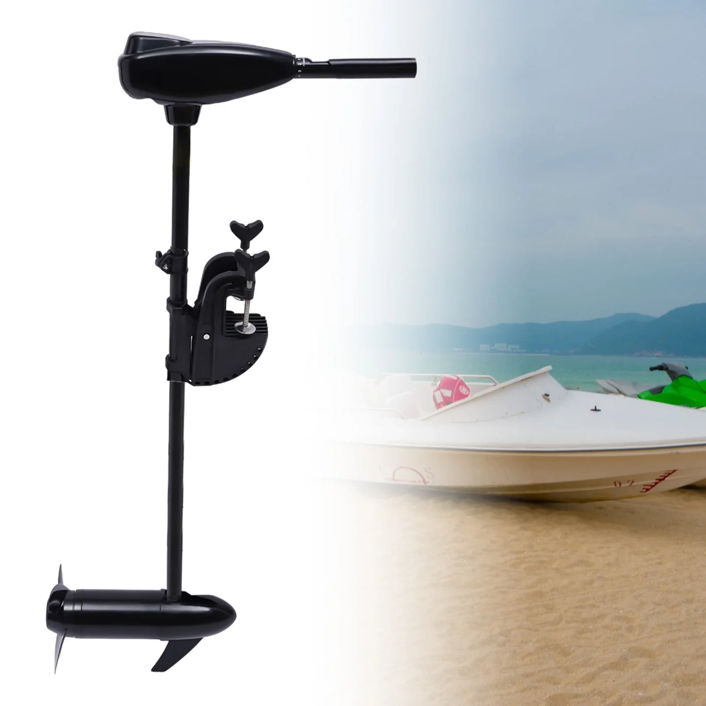 800W 12V Electric Outboard Engine Battery-powered Outboard Engines Low Noise 55lbs Thrust  for Kayaks, Plastic Boats, etc