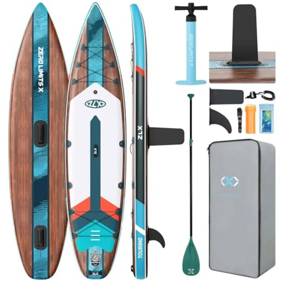 11'6 Extra Wide Inflatable Paddle Board Touring Stand Up Paddleboard Fast-Tracking SUP for Long-Distance Stable Center Fin Port