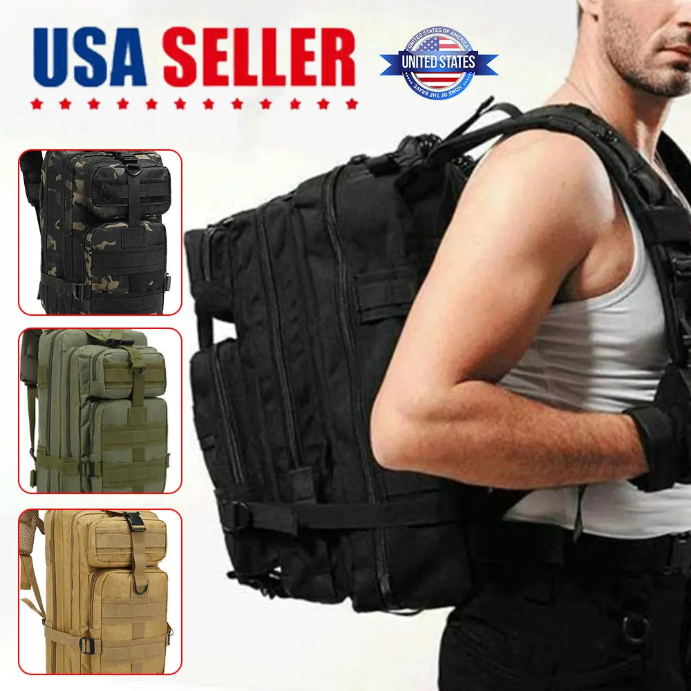 30L Tactical Backpack Assault Backpack Molle 3P Camping Hunting Backpacks Camo 3 Day Rucksack Men Hiking Outdoor Travel Backpack
