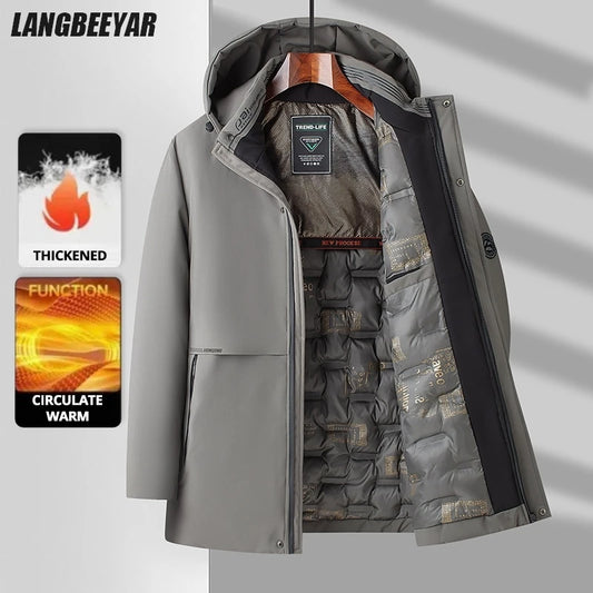 Top Grade Thick Fashion Casual Designer Outerwear Hooded Winter Warm Parka Coat Mens Newest Jacket Windbreaker Mens Clothes