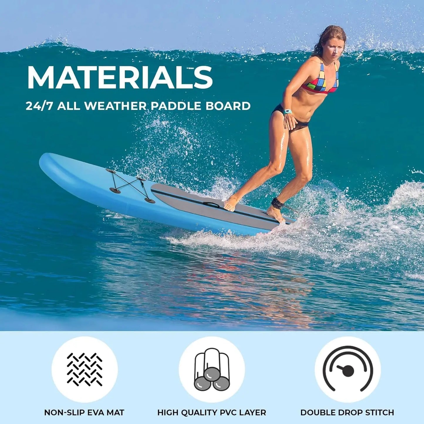 Inflatable Ultra-Light Stand Up Paddle Board 305cm for All Skill Levels with Premium SUP Paddleboard Accessories,Non-Slip Deck