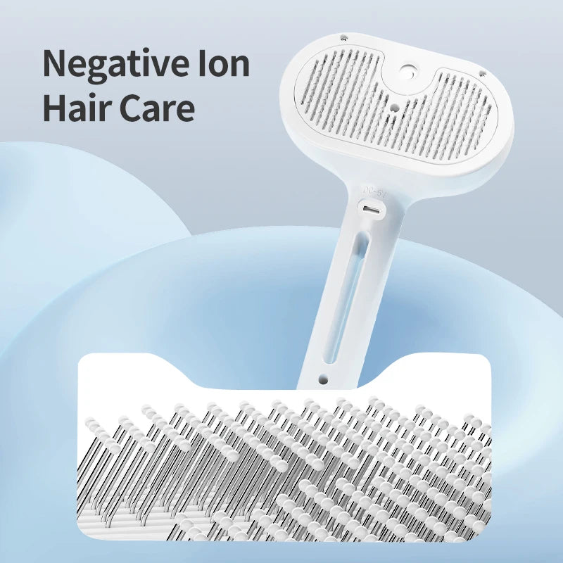 ROJECO Pet Comb Steam Brush For Cat Dog Electric Hair Brushes Hair Remove Wireless Cat Hair Rstraighte Comb Pet Cleaner Supplies