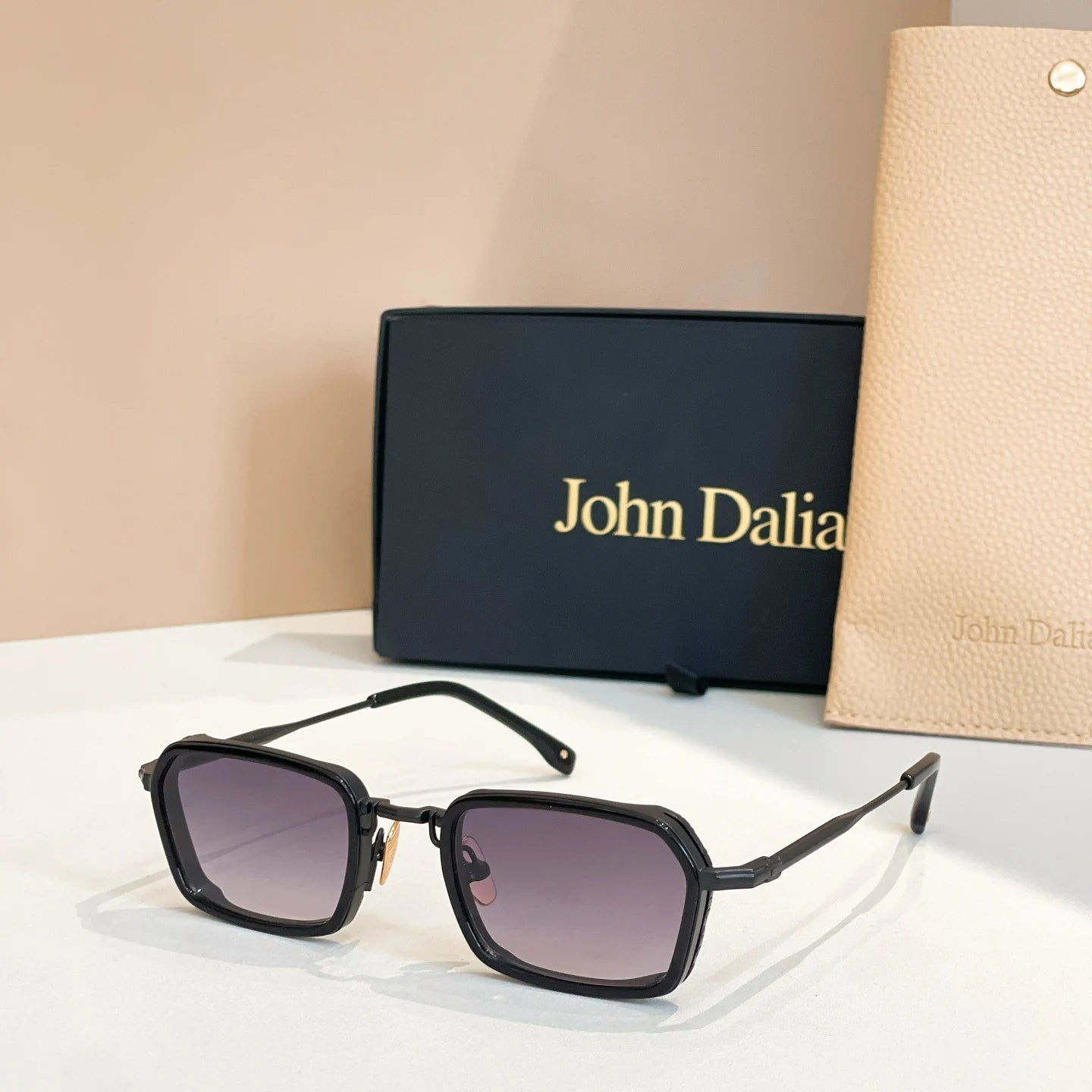 Top Quality For JOHN DALIA JD Paul Classic Alloy Frame Sunglasses Polarized Vintage Fashion Eyewear for Men and Women With Box