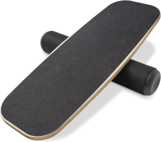 Balance Board with Adjustable Stoppers - 3 Distances, 300lbs Capacity for Surfing, Snowboarding, Skiing, Skateboarding