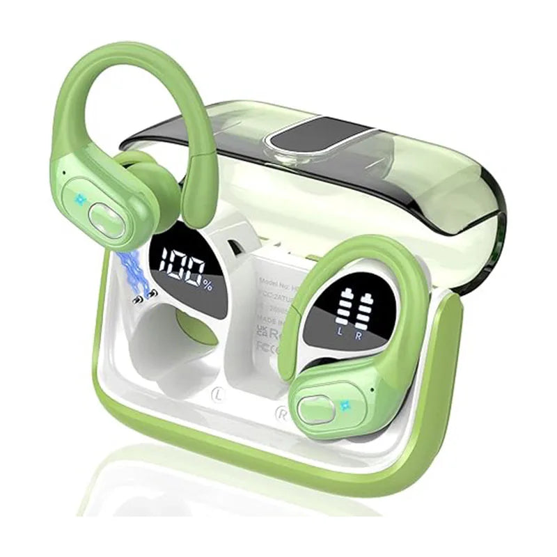 Wireless Earbuds Bluetooth 5.4, 75H Playtime Hi-Fi Stereo Deep Bass, ENC Mic IPX7 Waterproof Earhooks Sport Earphones.