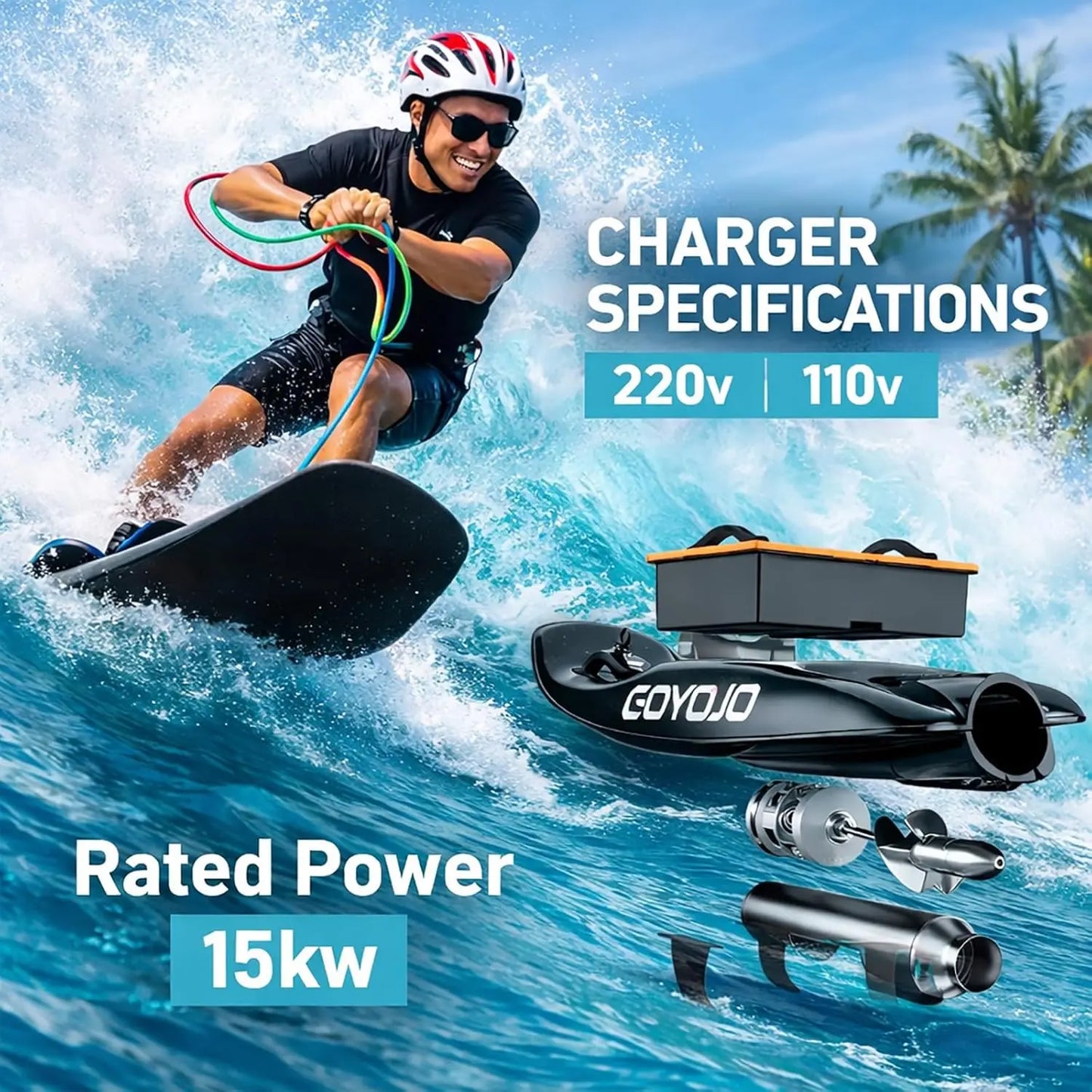 Carbon Fiber Water Electric Jet Surfboard For Adult, 15kw High Speed Surfing Electric Jetboards, With 3 Tail Smart Water Scoote