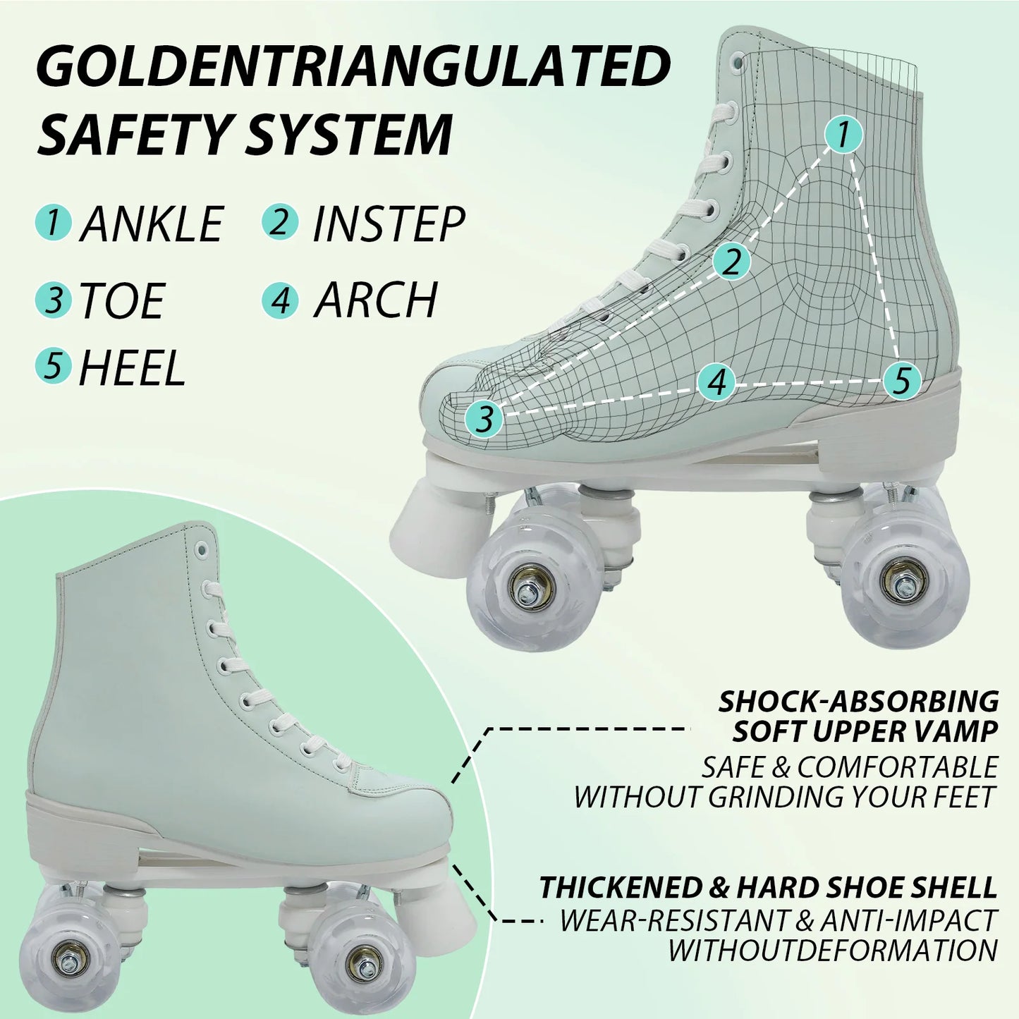 Flashing Double-Row Roller Skates For Women Men Outdoor Skating Beginner Kids 4 Wheels Skate Shoes Boys Girls Quad Sneakers Gift