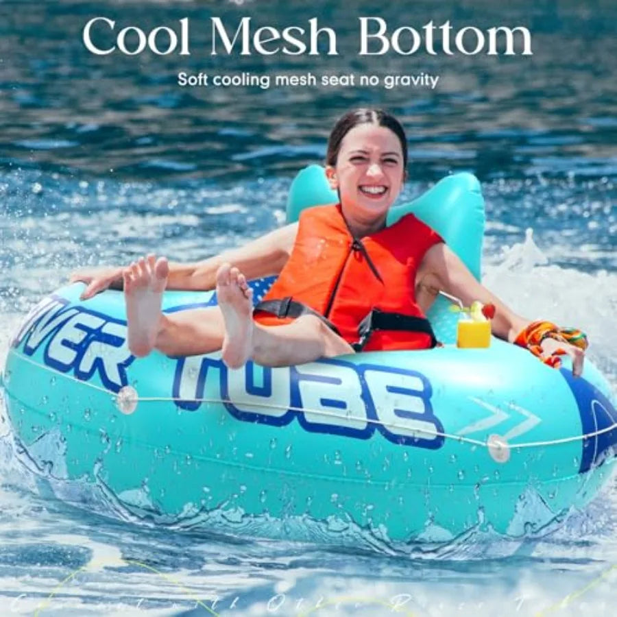 12 Pcs 53 Heavy Duty River Tube Float Inflatable Pool Floating Tube for Adult Large River Raft Water Chair Lounger with Mesh Bo