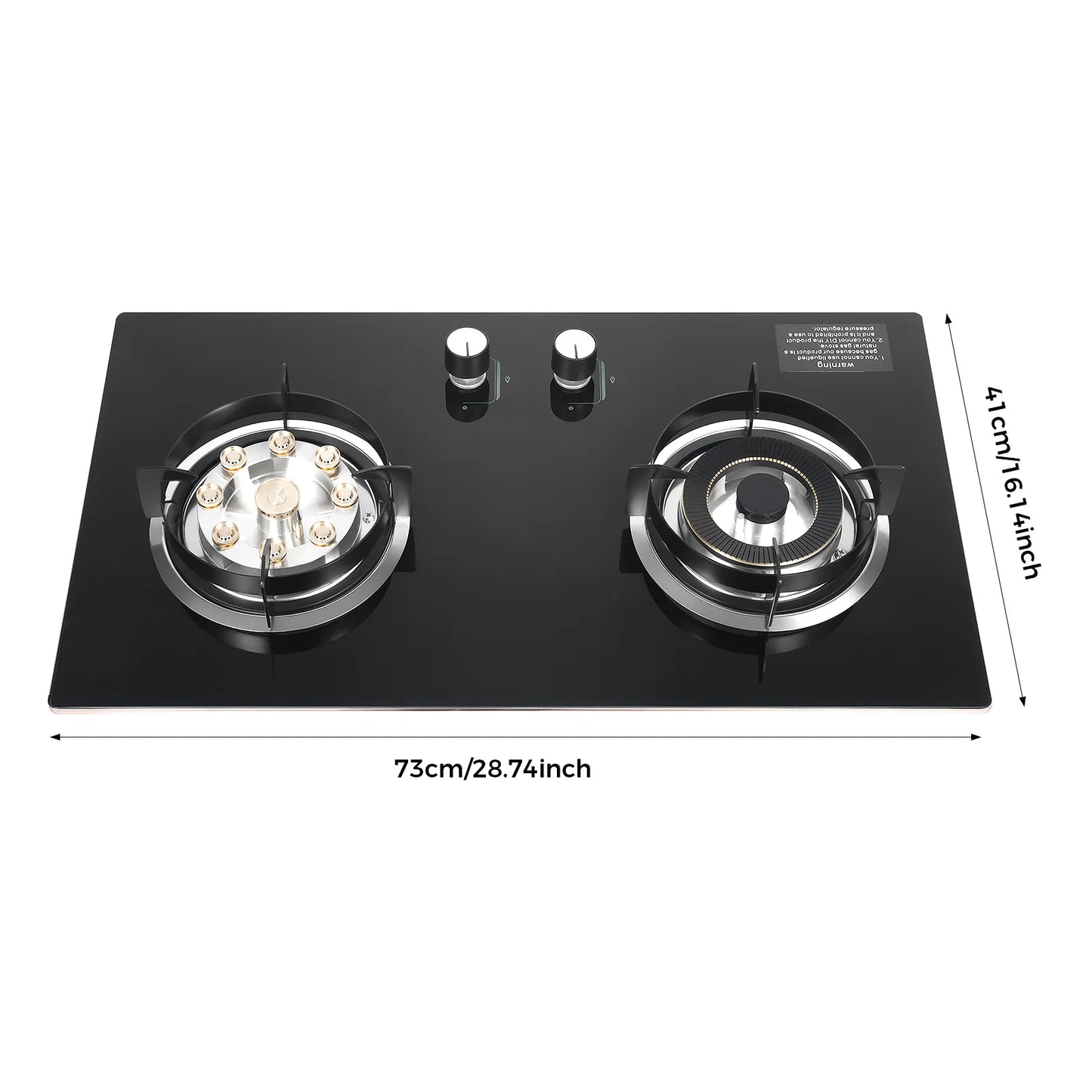 4.2KW+5.2KW Household Double Stove Hob Built in Gas Stove 2 Grade Dual-purpose Burner Natural Gas Tempered Glass Gasfornuis