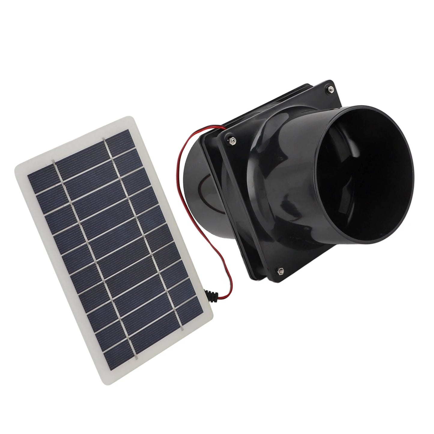 Solar Fan Ventilator Solar Powered Exhaust Fan 10W Round Pipe Energy Saving 12V High Efficiency for Greenhouse