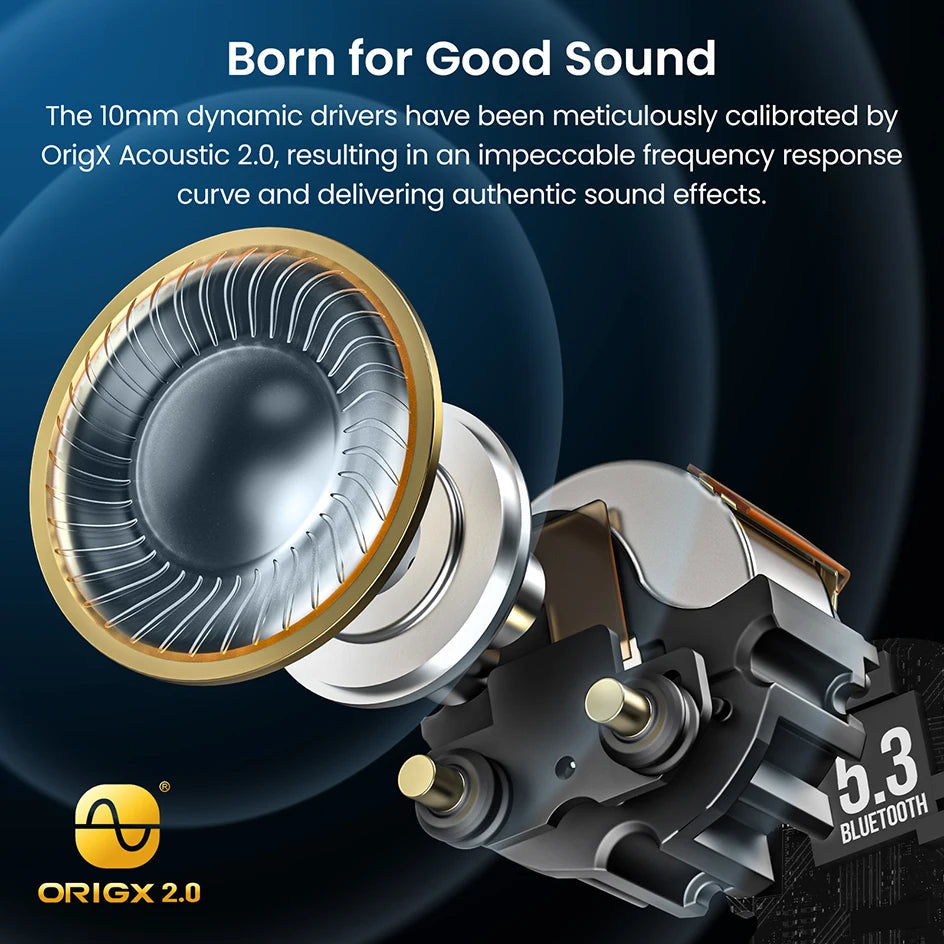 Refurbished TOZO Tonal Dots Headsets TWS In Ear Sport Earbuds Built-in LED Display ENC Calls Clear Touch Control Sound Stereo