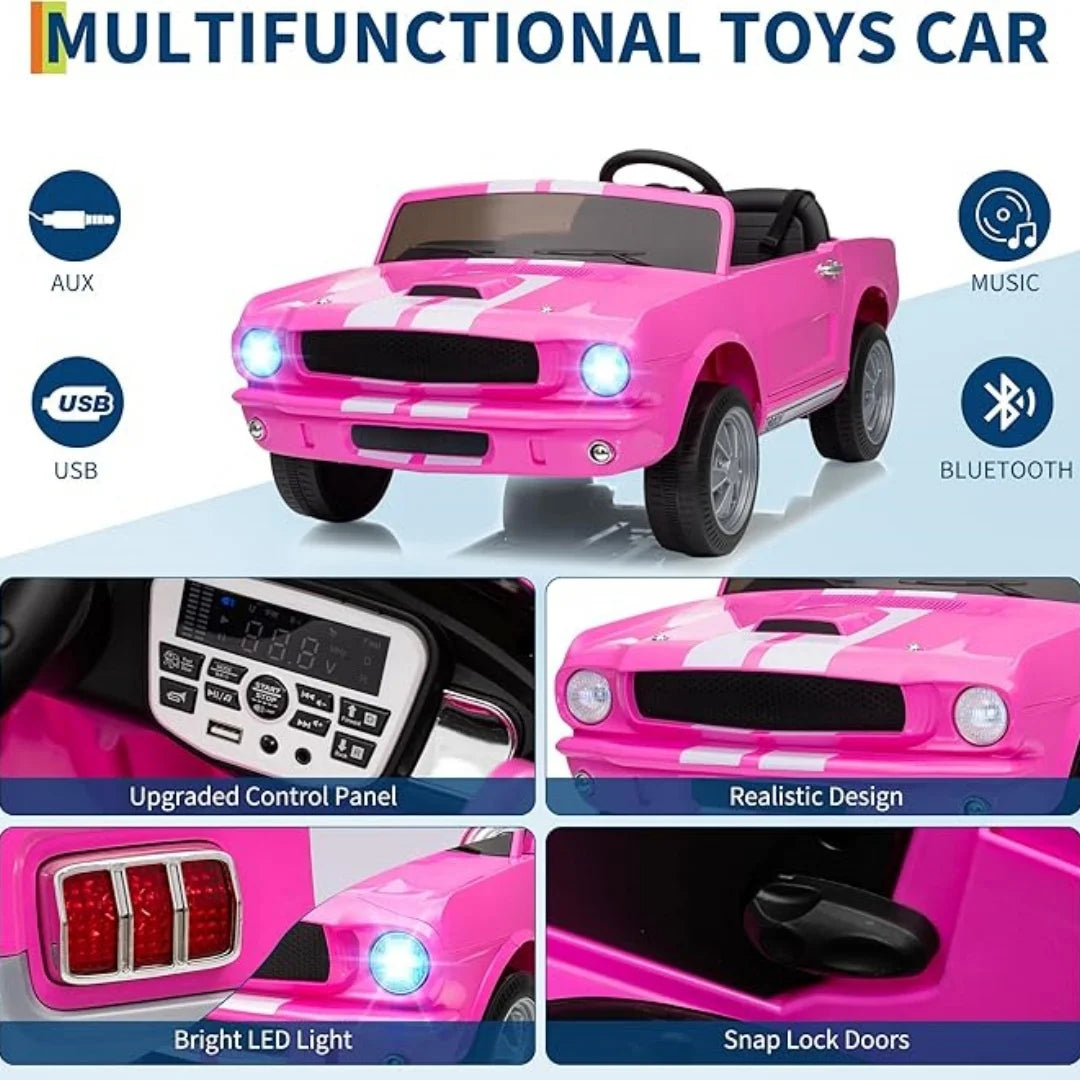 24V 7AH 2 Seater Ride on Licensed Shelby GT350, Ride on Cars with Remote Control, Ford Mustang Shelby Electric Vehicle
