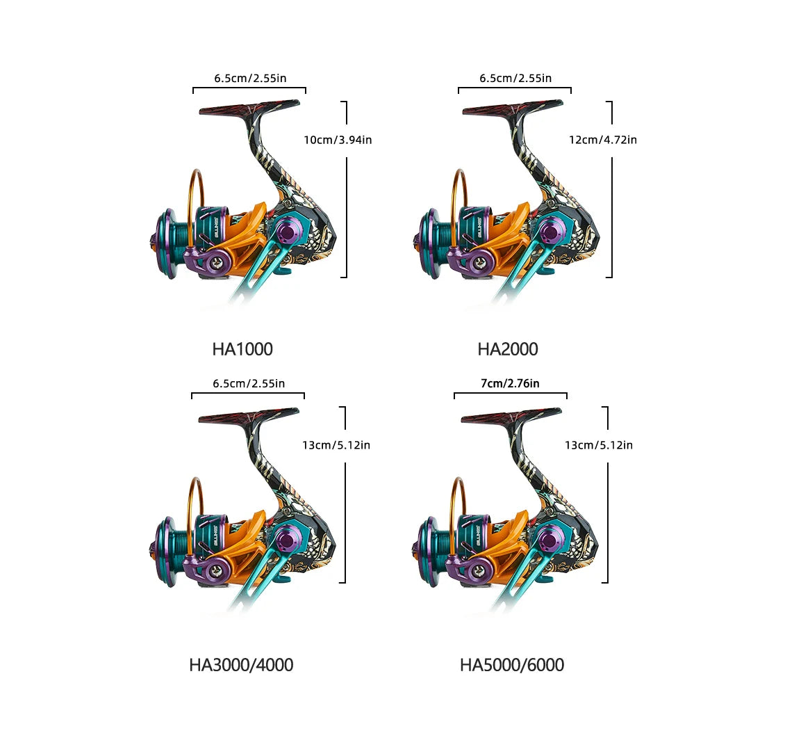 BILLINGS HA Spinning Reel, 22LB Max Drag,5.2:1 Gear Ratio,Metal Spool,CNC Rocker,Spinning Fishing Reel For Fresh Salt Water