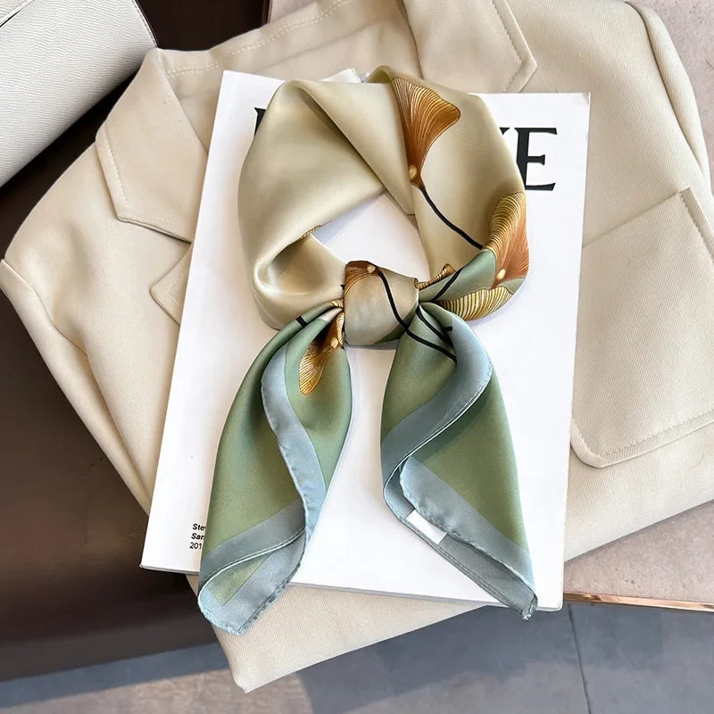 2026 New Fashion 70X70cmPrinted Women's Scarf Pashmina Silk Scarf Square Shawl Decorative Headband Neck Luxury Design Bandana