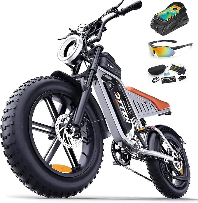 F62000w48V25A Electric Bike for Adults with NFC & Password Unlock Electric Motorcycle 20" Fat Tire Electric Dirt BikeAll-terrain