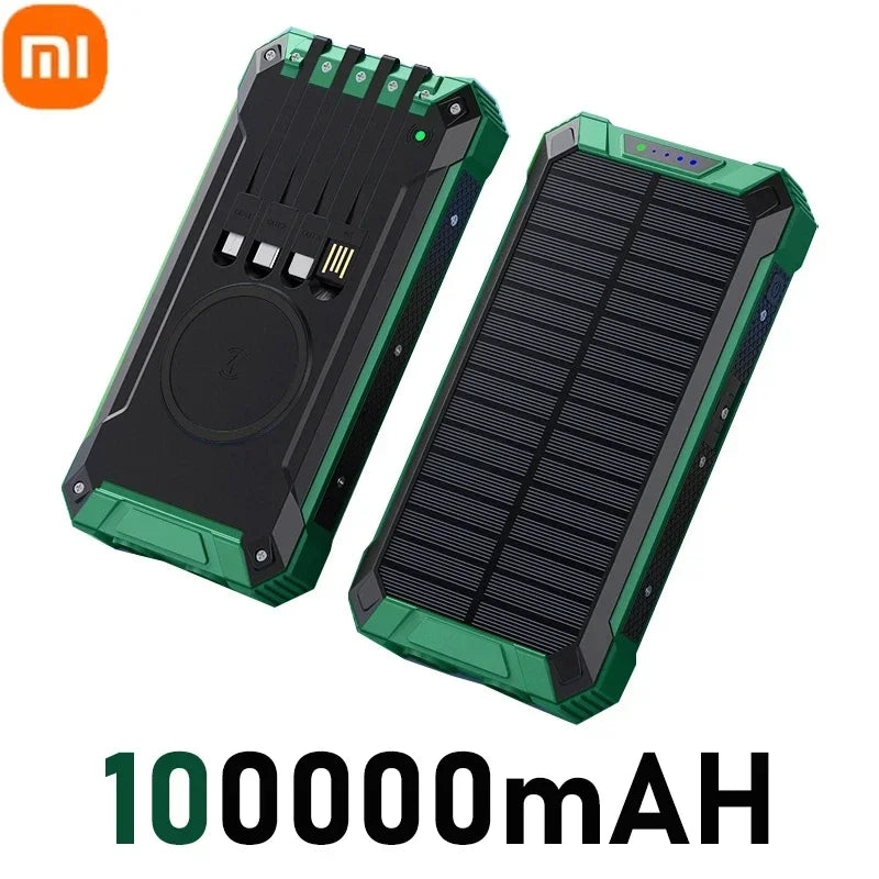 XIAOMI Solar Wireless Power Bank 200000mAh Large Capacity Fast Charging External Battery Outdoor Survival Emergency Equipment