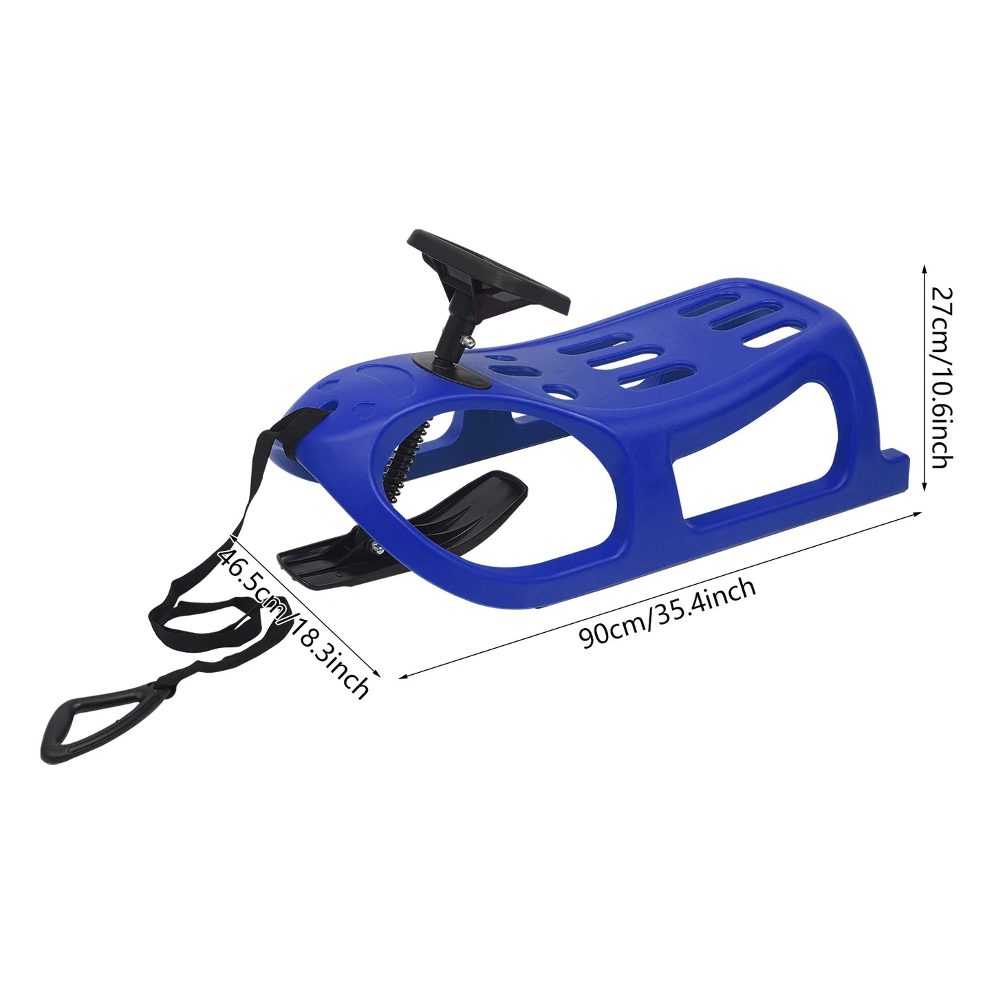 Snow Sled Single Rider Winter Sleigh Outdoor Snow Sled for Toddlers & Kids For Snowy Hills