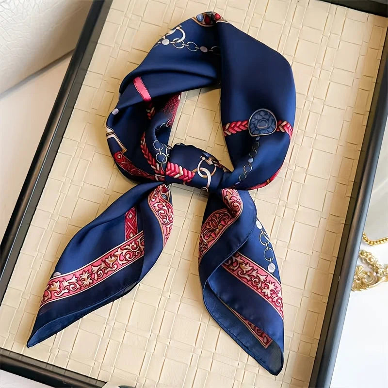 2026 New Fashion 70X70cmPrinted Women's Scarf Pashmina Silk Scarf Square Shawl Decorative Headband Neck Luxury Design Bandana
