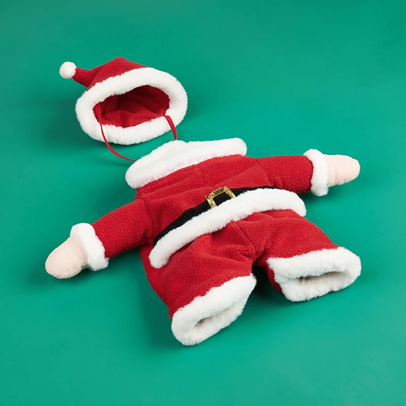 Pet Dog Christmas Clothes Winter Warming And Cosplay New Fashion Cloth Fake Hand Santa Claus Costume New Year Dog Classic Gift