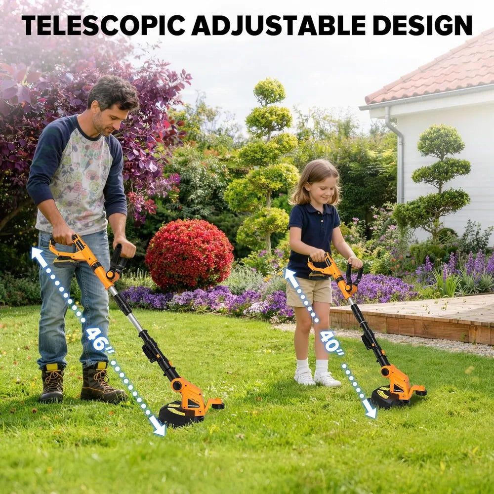 12" Cordless String Trimmer for Lawn, Automatic Feed Weed Eater with 4 Spools, Compatible with Dewalt 20V Max Battery