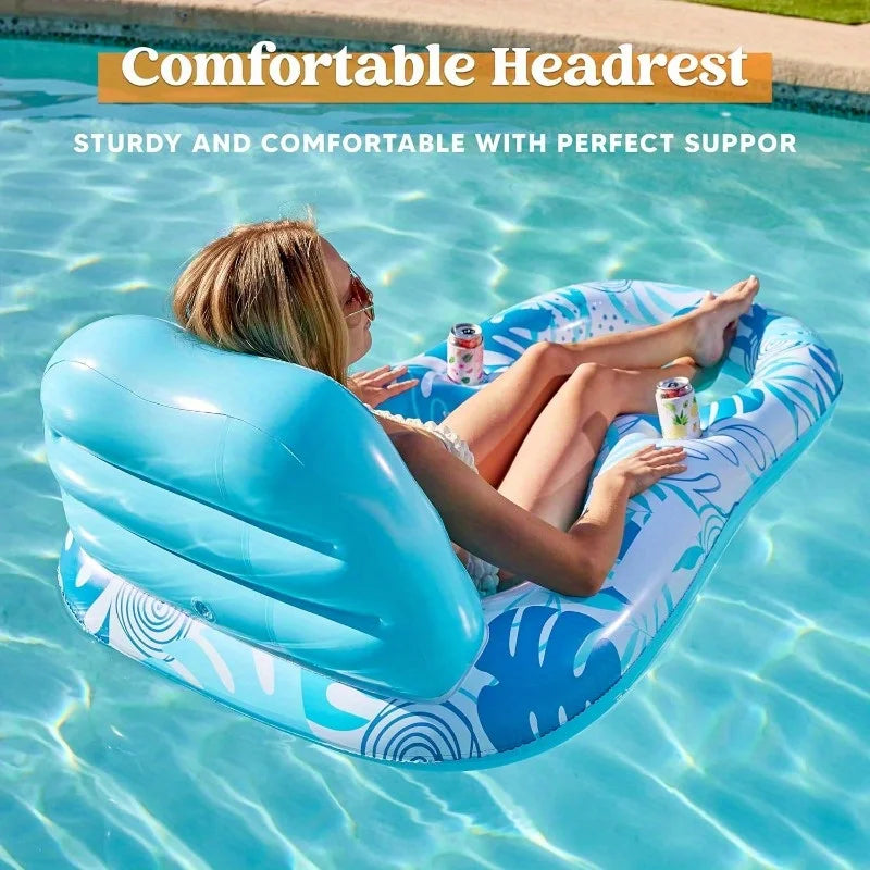 JOYFY Inflatable Adult Pool Floats Lounger Floaties Water Floating Recliner Chair Swimming Floaty for Adult Summer Water Party