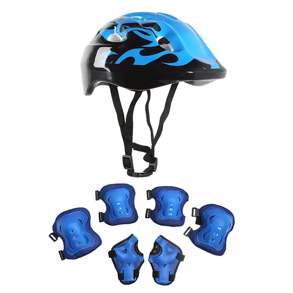 7Pcs Roller Skating Kids Boy Girl Safety Helmet Knee Elbow Pad Set Cycling Skate Bicycle Scooter Helmet Protection Safety Guard