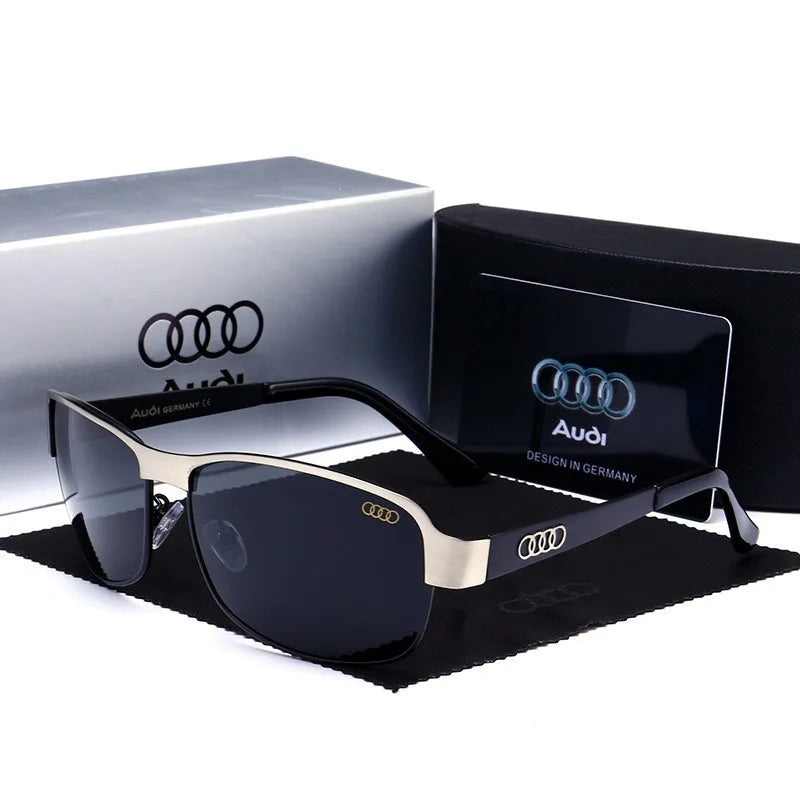 Audi Retro Oval UV400 Polarized Sunglasses for Men Women Motorcycle Glasses Anti-Glare Outdoor Adventure Shades 554