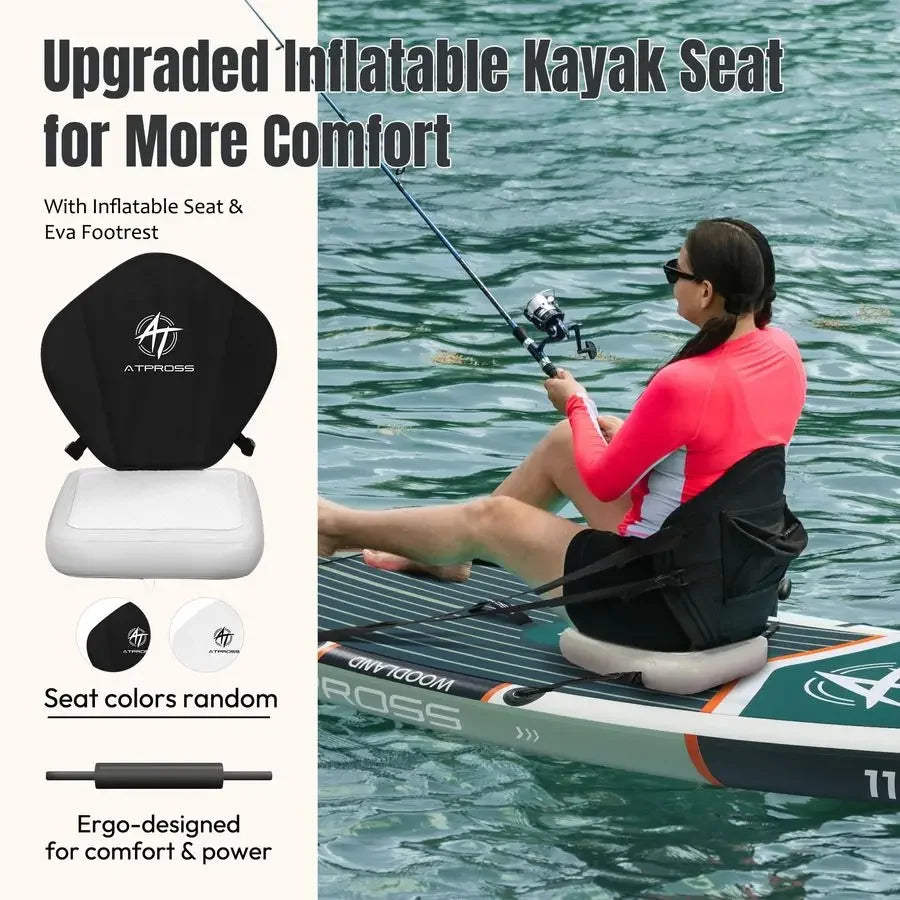 Inflatable Paddle Board, 500lbs Extra Wide Stand Up Paddleboard for Adults with Premium SUP Accessories Kit amp Backpack, Blow