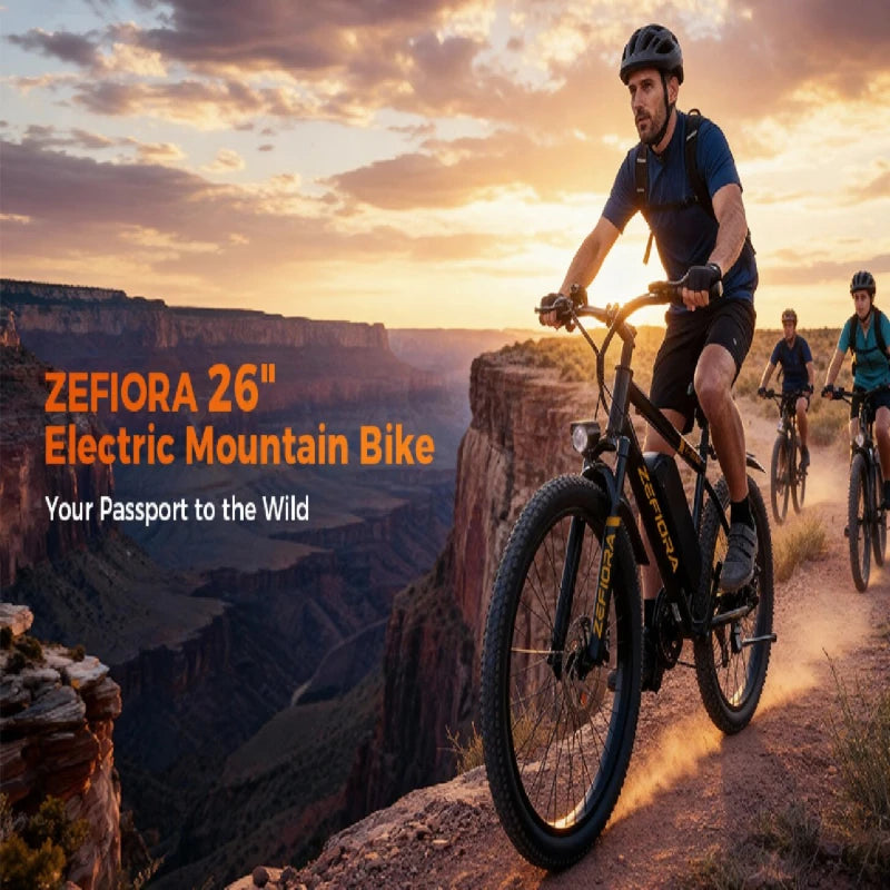 Zefiora M10 Mountain Bikes Free Delivery,25mph 30 Miles,electric Bicycle 48v 10a 15a 17.5a Battery,26" Electric Bike For Adults