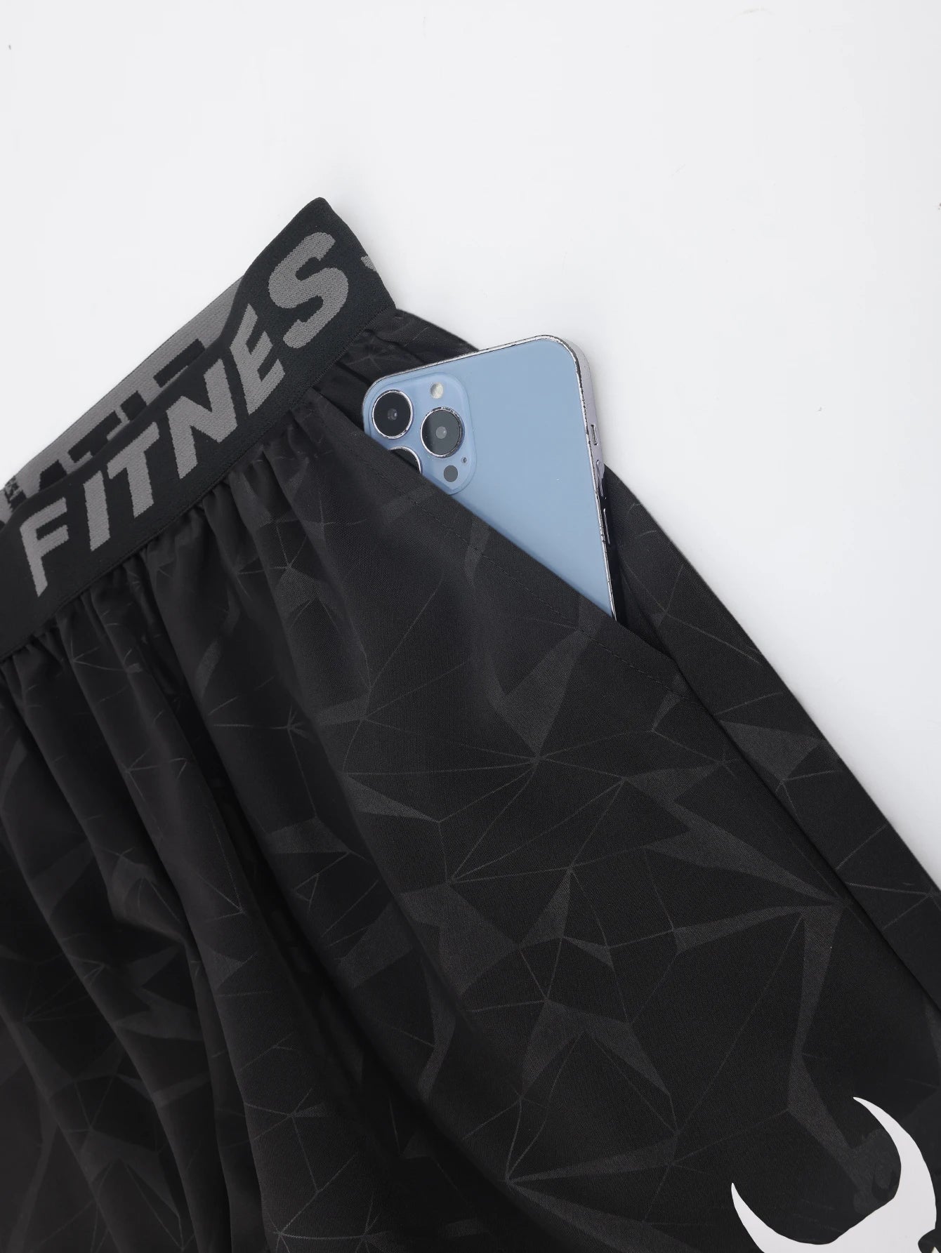 Men'S Athletic Quick-Dry Casual Elastic Waistband Shorts Set with Geometric Print Summer Sports Wear