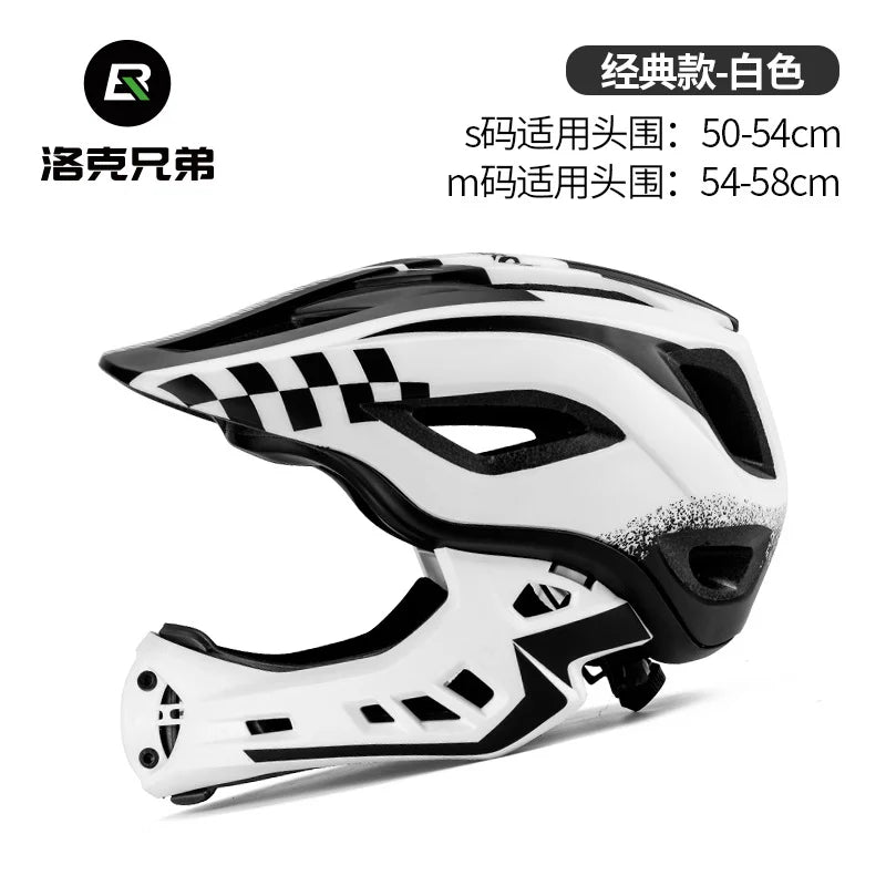 ROCKBROS Child Cycling Helmets Detachable Full Face Helmet Lightweight Adjustable Bicycle Scooter Helmet Safety Breathable
