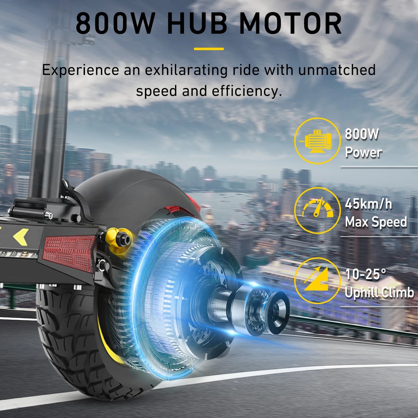 IENYRID M4 Pro S+Electric Scooter 800W Motor 48V 12.5AH Battery 10"Tire Escooter 45km/h Max 40-50KM Range Disc Brake LCD Display