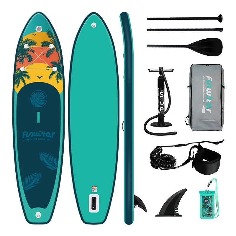 FUNWATER Inflatable Paddle Board Stand-Up Paddle Board Surfboard Ultra-Light for All Skill Levels With SUP Accessories