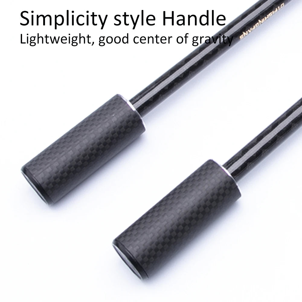 FISHINGFANS CARBON HANDLE UL ML FUJI O GUIDE X CROSS CARBON TAPE ULTRALIGHT MEDIUM LIGHT SPINNING CASTING FISHING ROD