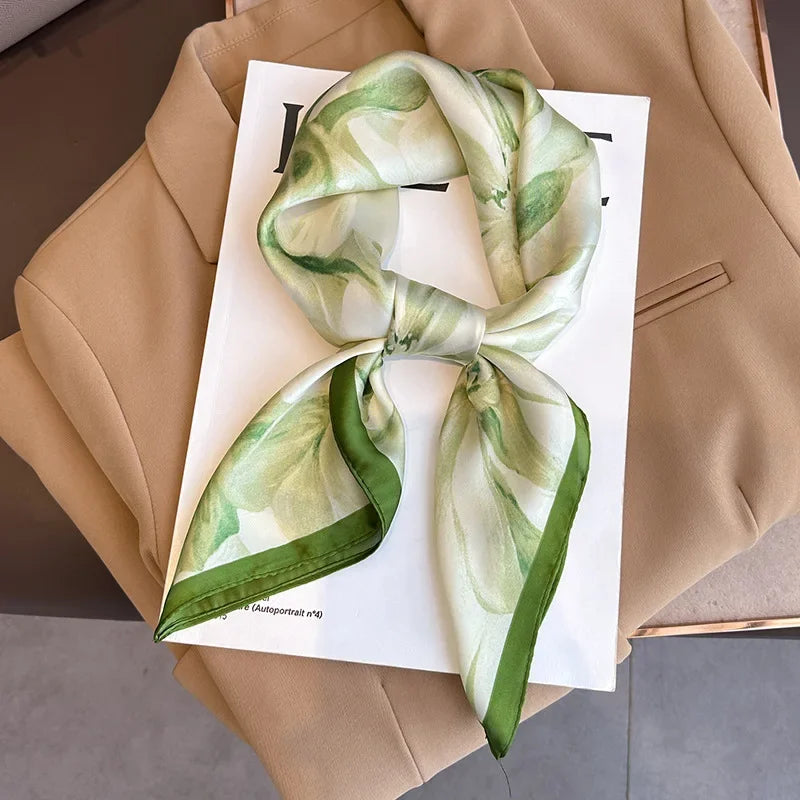 2026 New Fashion 70X70cmPrinted Women's Scarf Pashmina Silk Scarf Square Shawl Decorative Headband Neck Luxury Design Bandana
