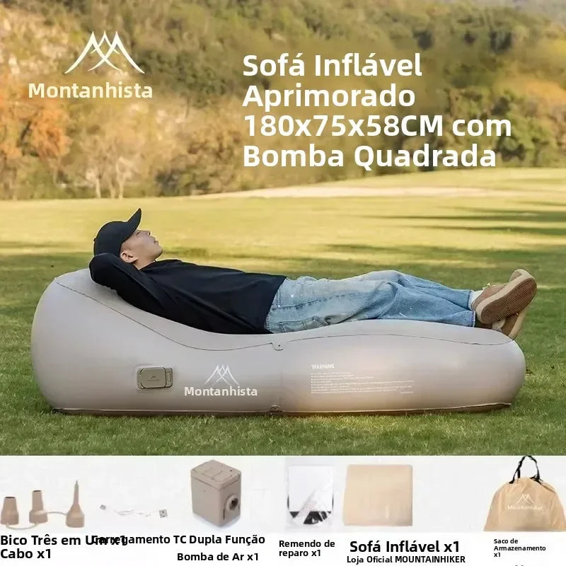 MOUNTAINHIKER Fast Inflatable Air Sofa Bed Outdoor Portable Air Mattress Lazy Camping Automatic Inflatable Sleeping Mat Uptaded