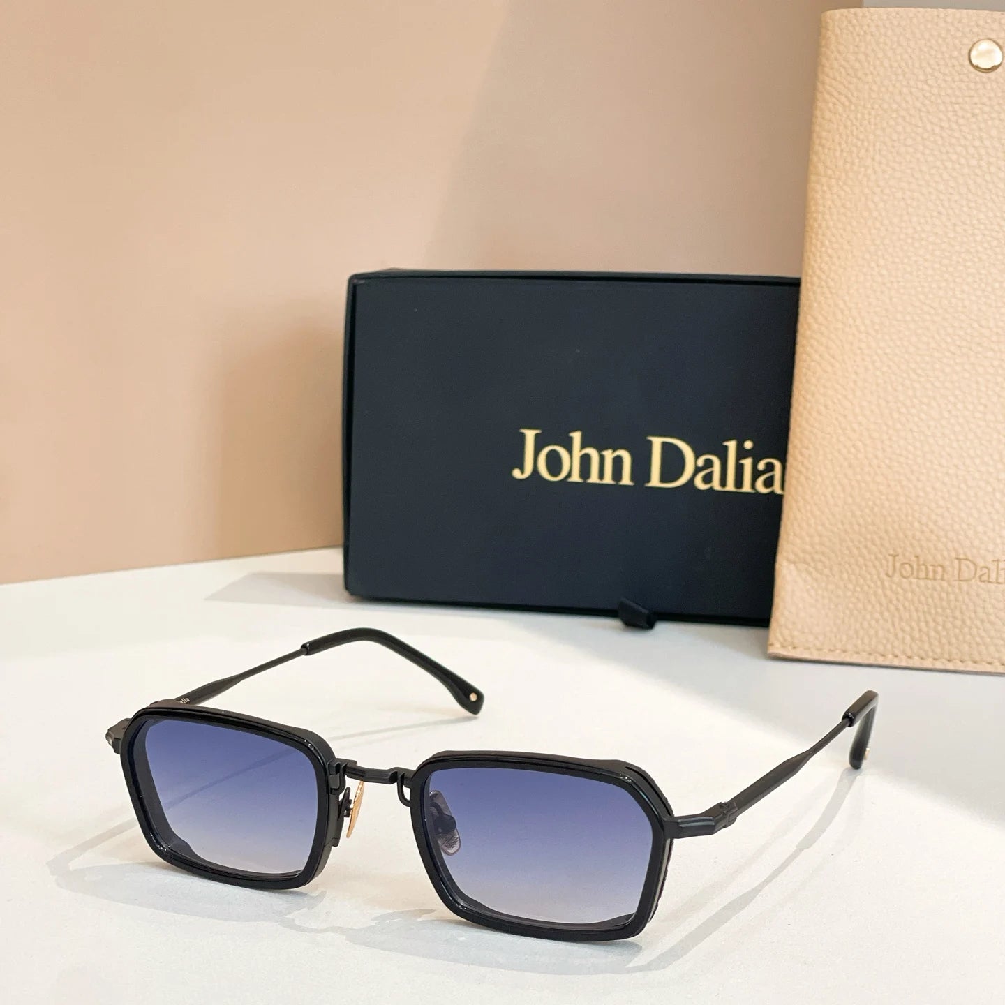 Top Quality For JOHN DALIA JD Paul Classic Alloy Frame Sunglasses Polarized Vintage Fashion Eyewear for Men and Women With Box