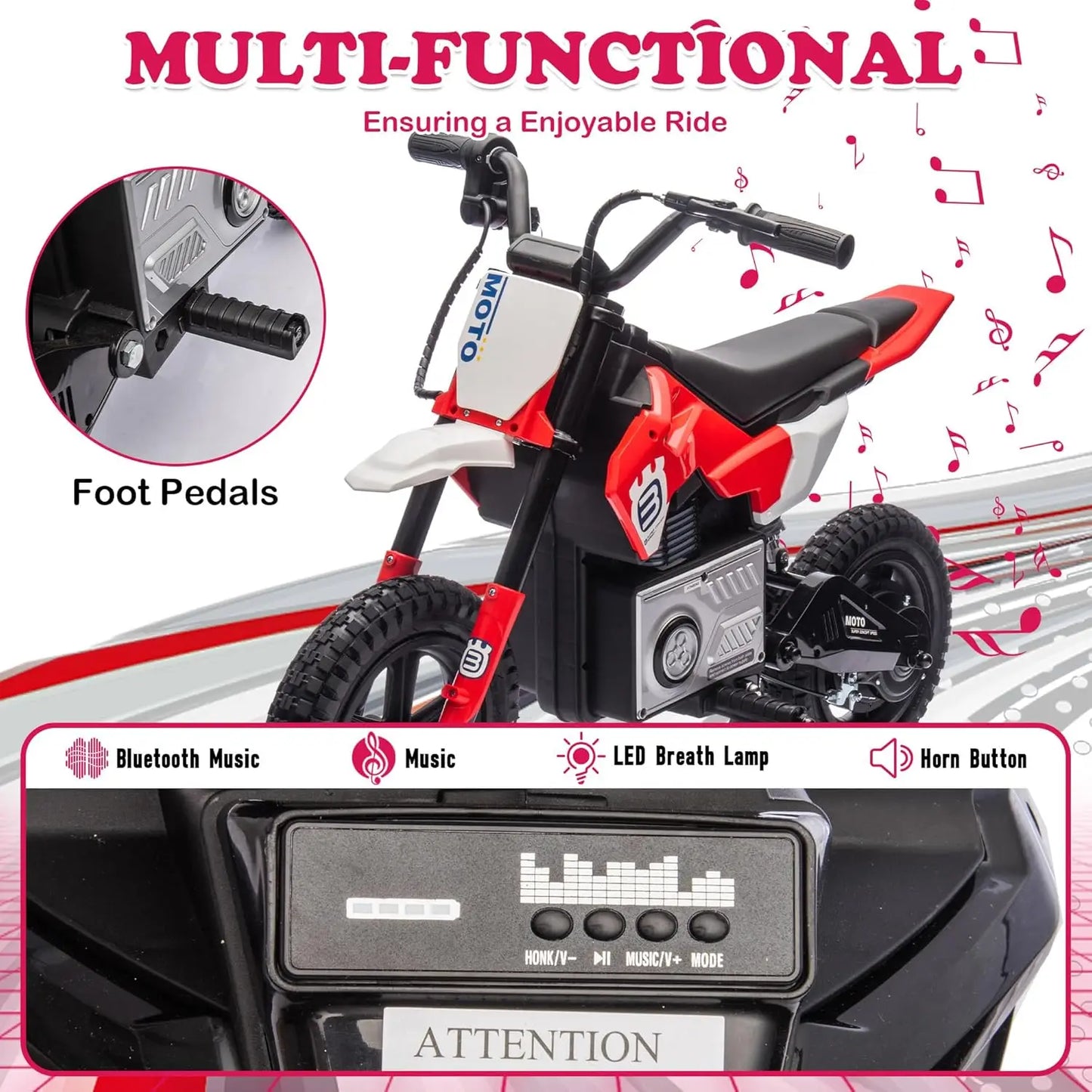 Electric Motorcycle for Kids Ages 5-15, 24V 200W Higher Speed Electric Dirt Bike, Kids Ride On Motorcycle with Rear Wheel Shock