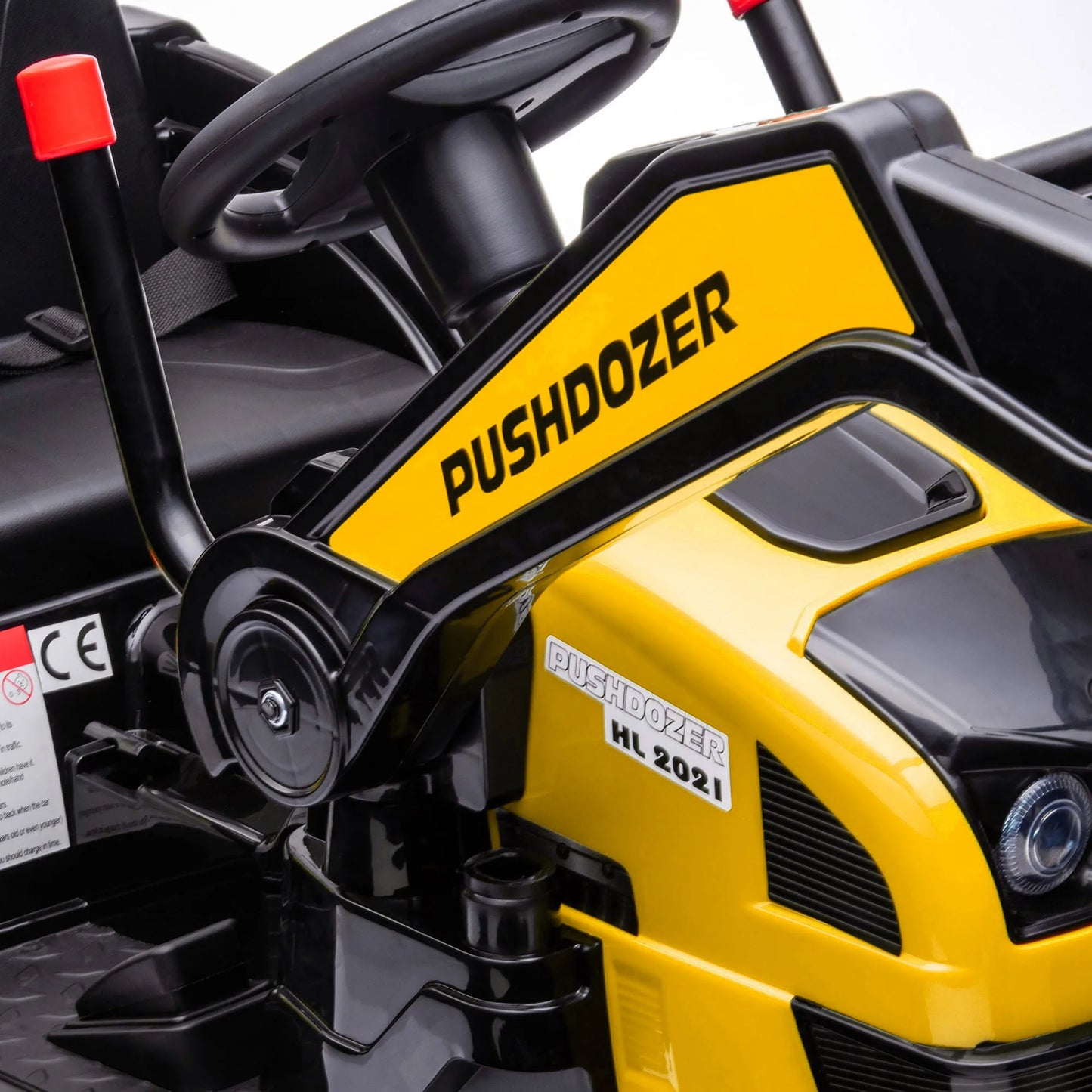 Electric Kids' Ride-On Construction Excavator, Rechargeable Tractor Toy, Yellow