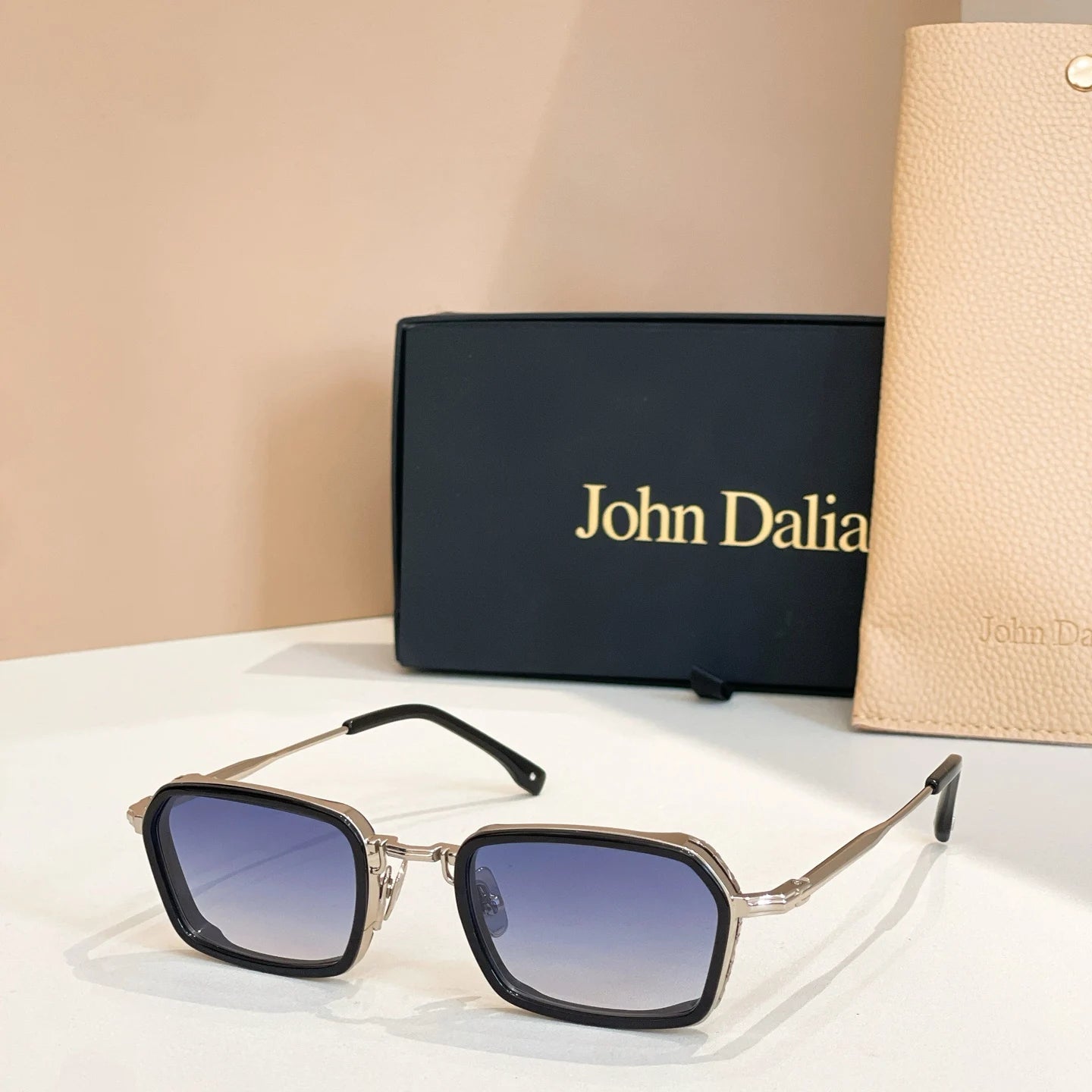 Top Quality For JOHN DALIA JD Paul Classic Alloy Frame Sunglasses Polarized Vintage Fashion Eyewear for Men and Women With Box