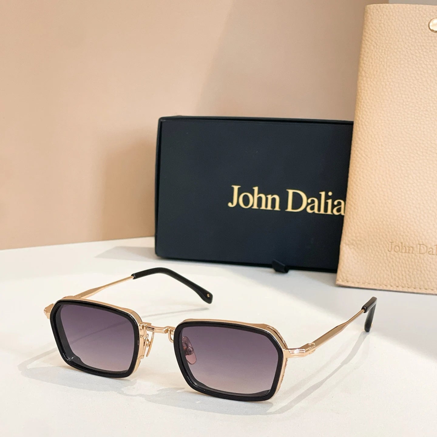 Top Quality For JOHN DALIA JD Paul Classic Alloy Frame Sunglasses Polarized Vintage Fashion Eyewear for Men and Women With Box