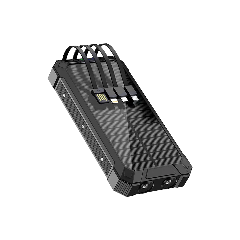 Solar Mobile Power Bank Portable Wireless Fast Charging 10000mAh 4USB port Suitable for iPhone xiaomi huawei with 2Led Light